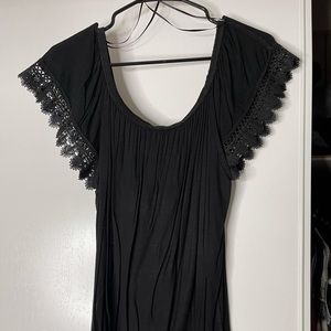 Black off the shoulder shirt